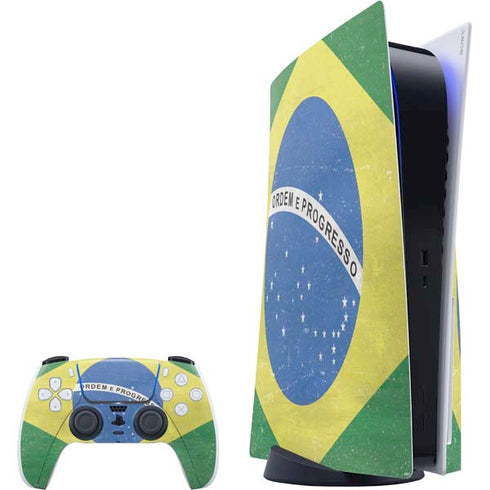Brazil Flag Distressed PlayStation PS5 Skins